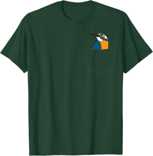 Kingfisher Bird In A Pocket Cute Pocket Kingfishers T-Shirt - T-Shirt | Forest