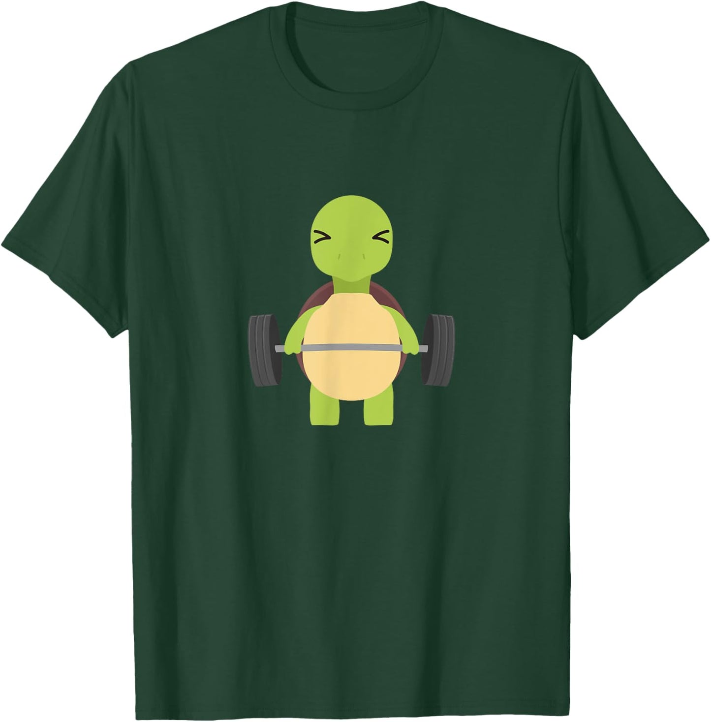 Turtle Deadlift Design - Weight Lifting Gym Workout T-Shirt - T-Shirt | Forest