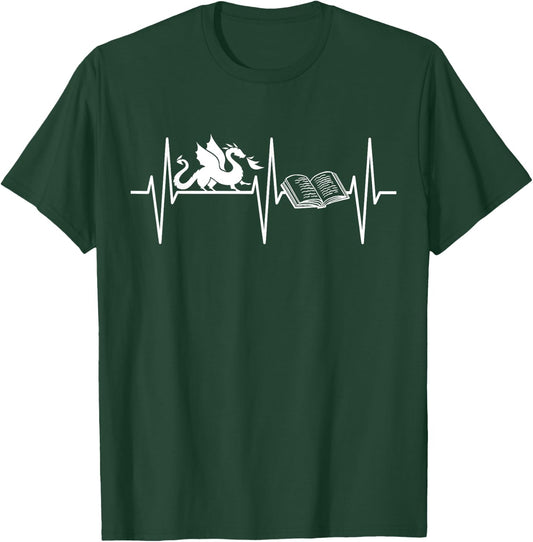 Book Dragon Shirt Funny Book Lover Fantasy Dragon Lover T-Shirt - T-Shirt | Forest
