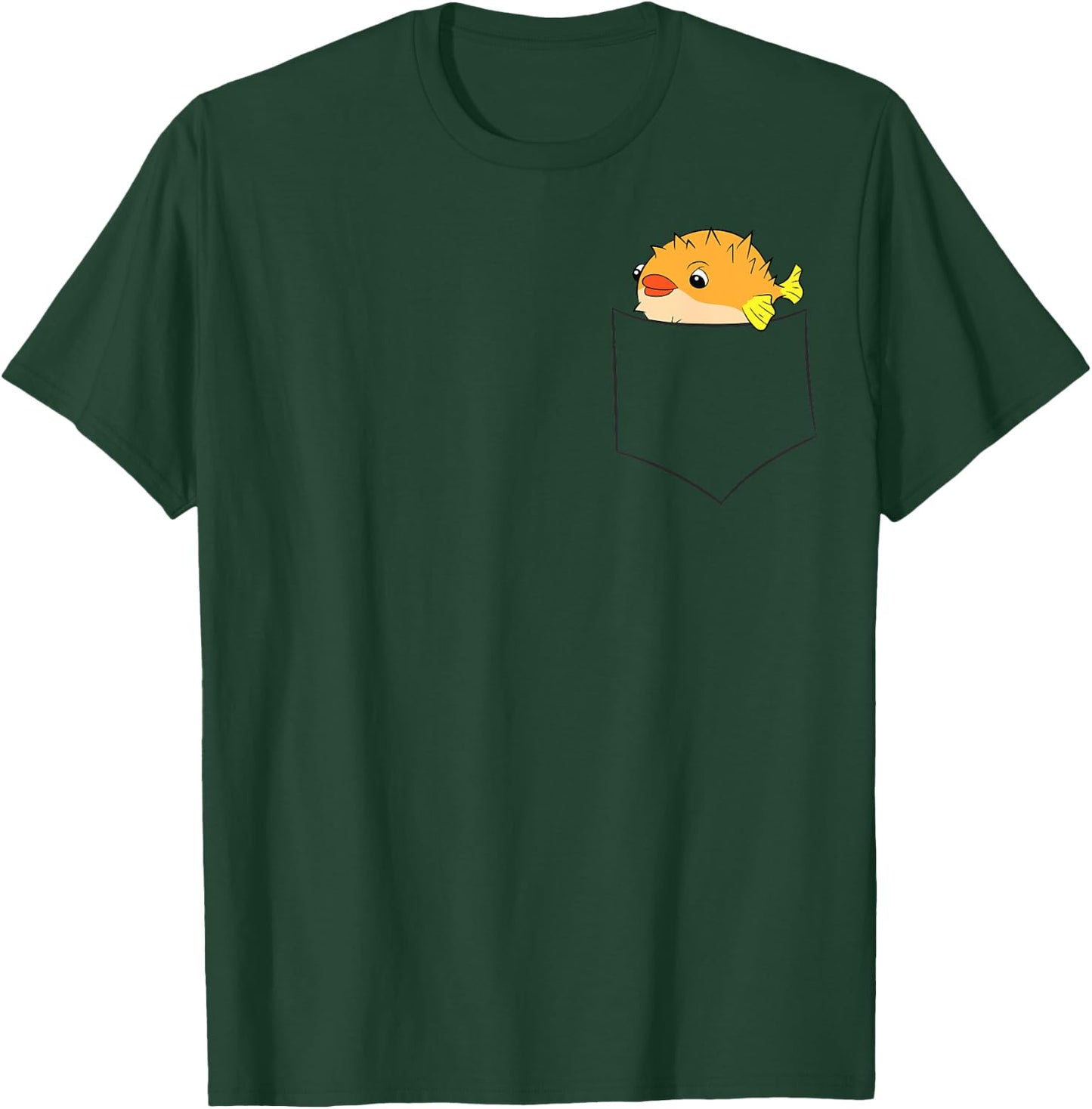 Funny Pufferfish In The Pocket Pufferfish T-Shirt - T-Shirt | Forest