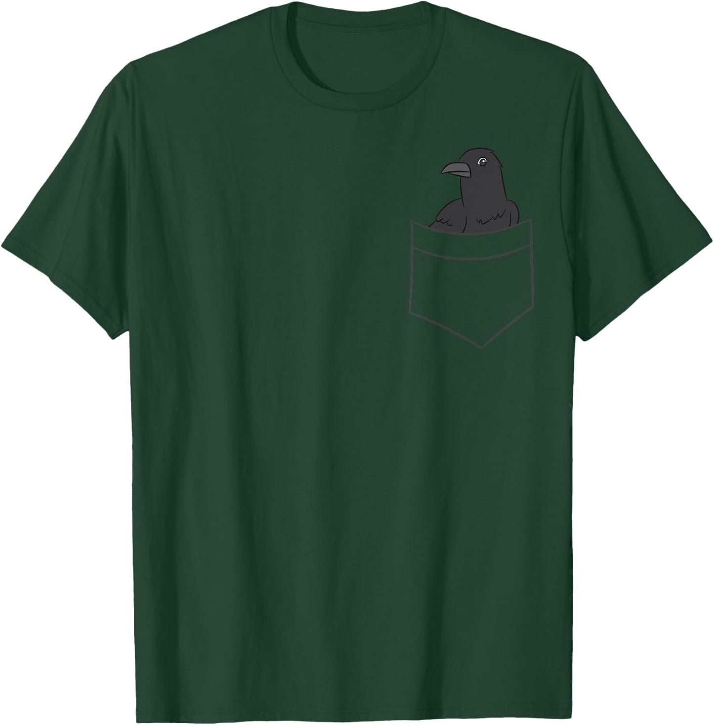 Crow In A Pocket Funny Pocket Crows Raven In Pocket T-Shirt - T-Shirt | Forest