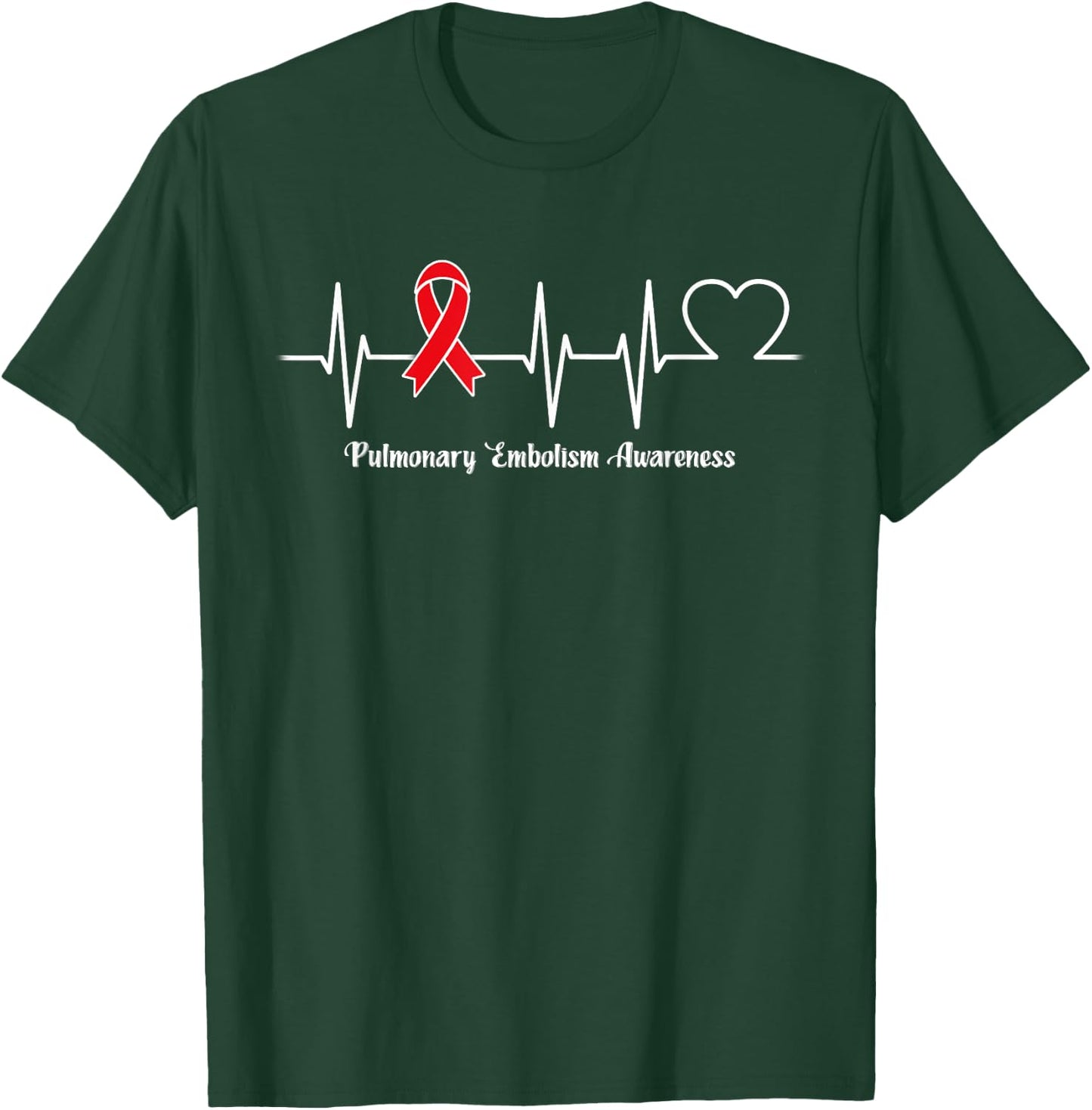 Heartbeat Pulmonary Embolism Warrior T-Shirt - T-Shirt | Forest