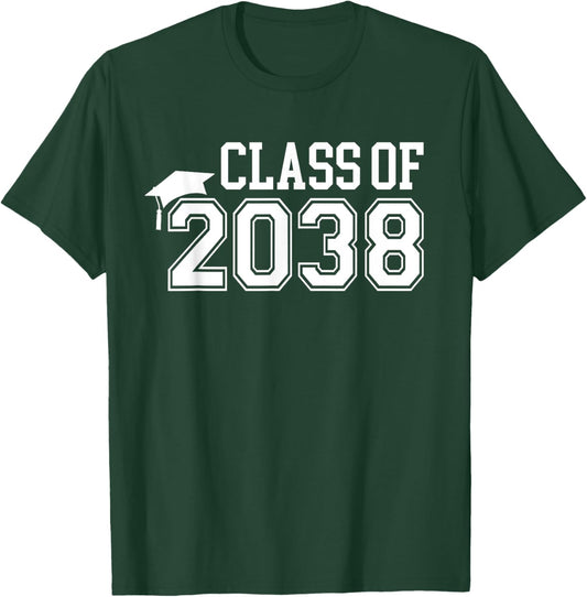 Pre-k Class of 2038 First Day School Grow with Me Graduation T-Shirt - T-Shirt | Forest