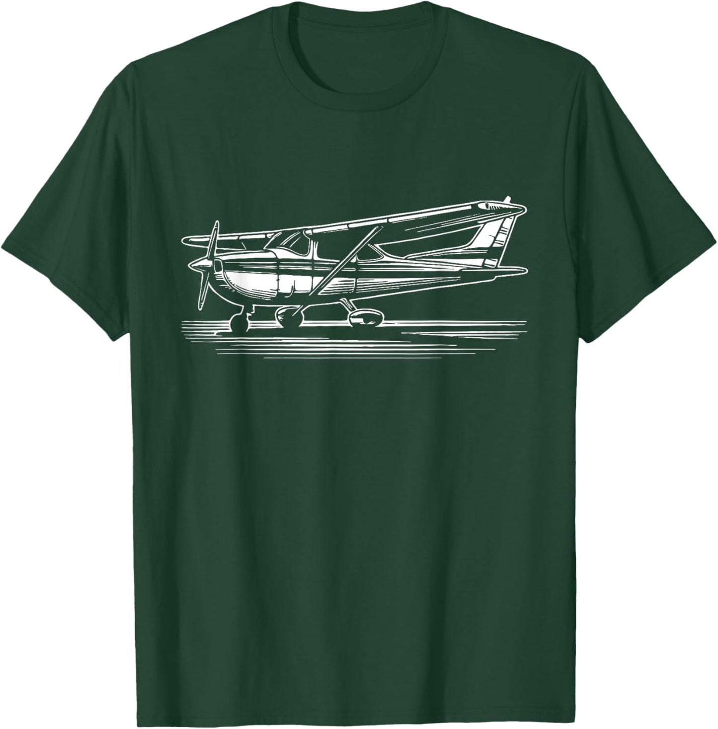 Pilot C172 Flying Airplane Over Mountains T-Shirt - T-Shirt | Forest