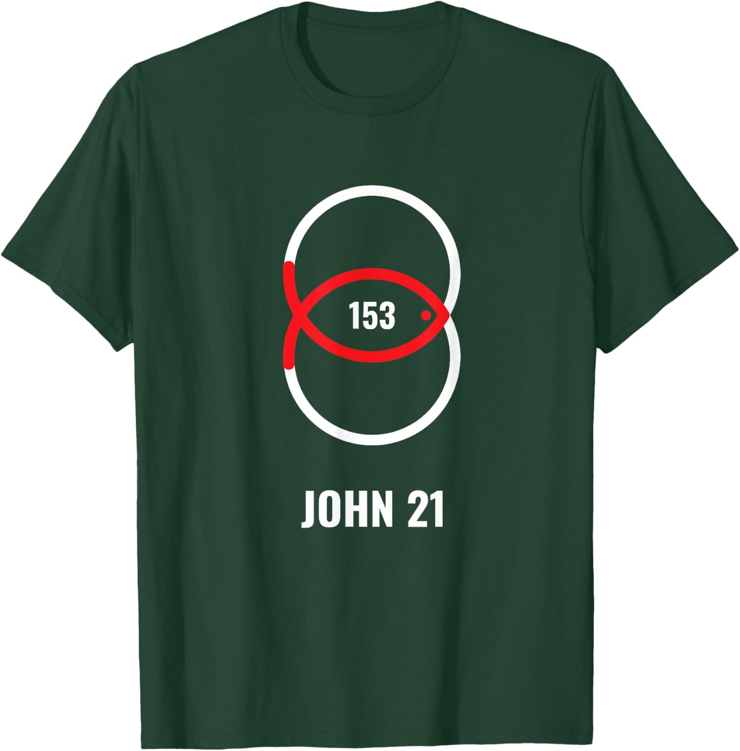 153 Fish - John 21 Jesus T-Shirt - T-Shirt | Forest