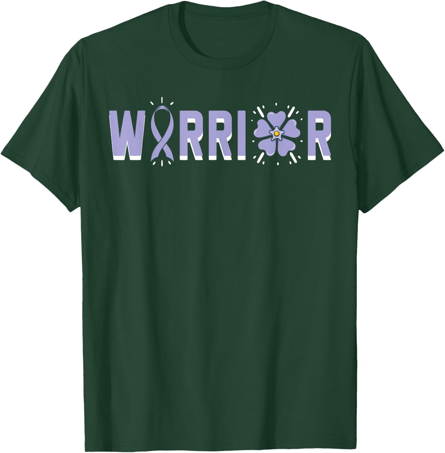 Warrior Stomach Cancer Awareness Gastric Periwinkle Ribbon T-Shirt - T-Shirt | Forest