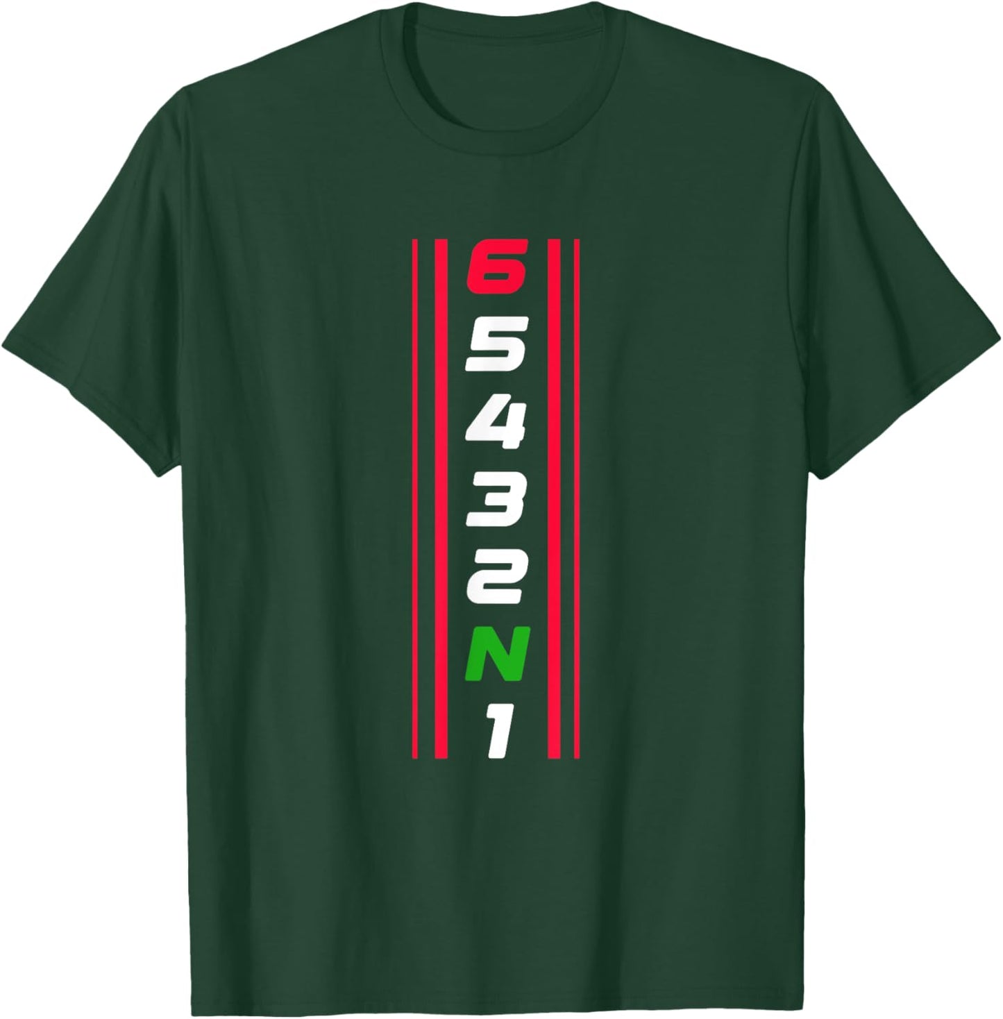 65432N1 Motorcycle Gear Shift Biker Motorcyclist T-Shirt - T-Shirt | Forest