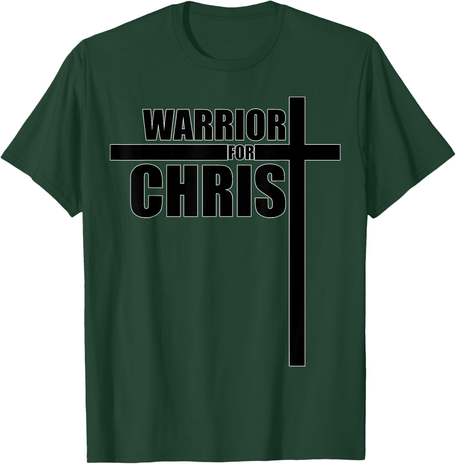 Positive And Encouraging Christian Cross Warrior For Christ T-Shirt - T-Shirt | Forest