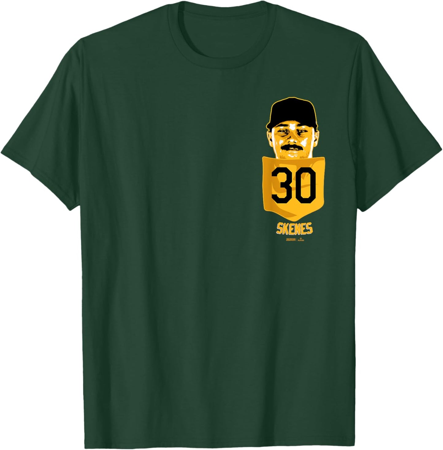 Paul Skenes Pittsburgh Baseball Pocket MLBPA T-Shirt - T-Shirt | Forest