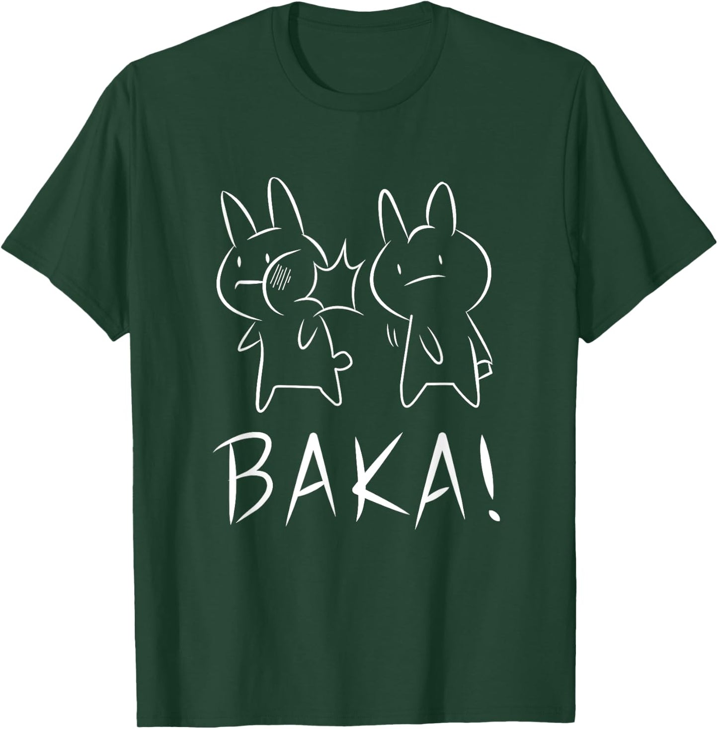 Funny Kawaii Baka Rabbit Slap Anime and Manga T-Shirt - T-Shirt | Forest