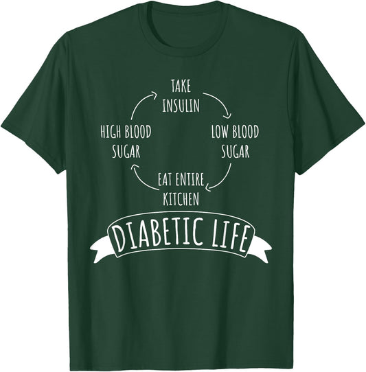 Fun diabetic life cycle T-Shirt - T-Shirt | Forest