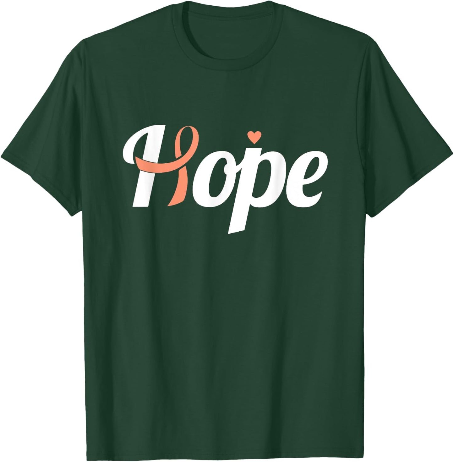 Endometrial Cancer Hope Uterine Cancer Ribbon Awareness T-Shirt - T-Shirt | Forest