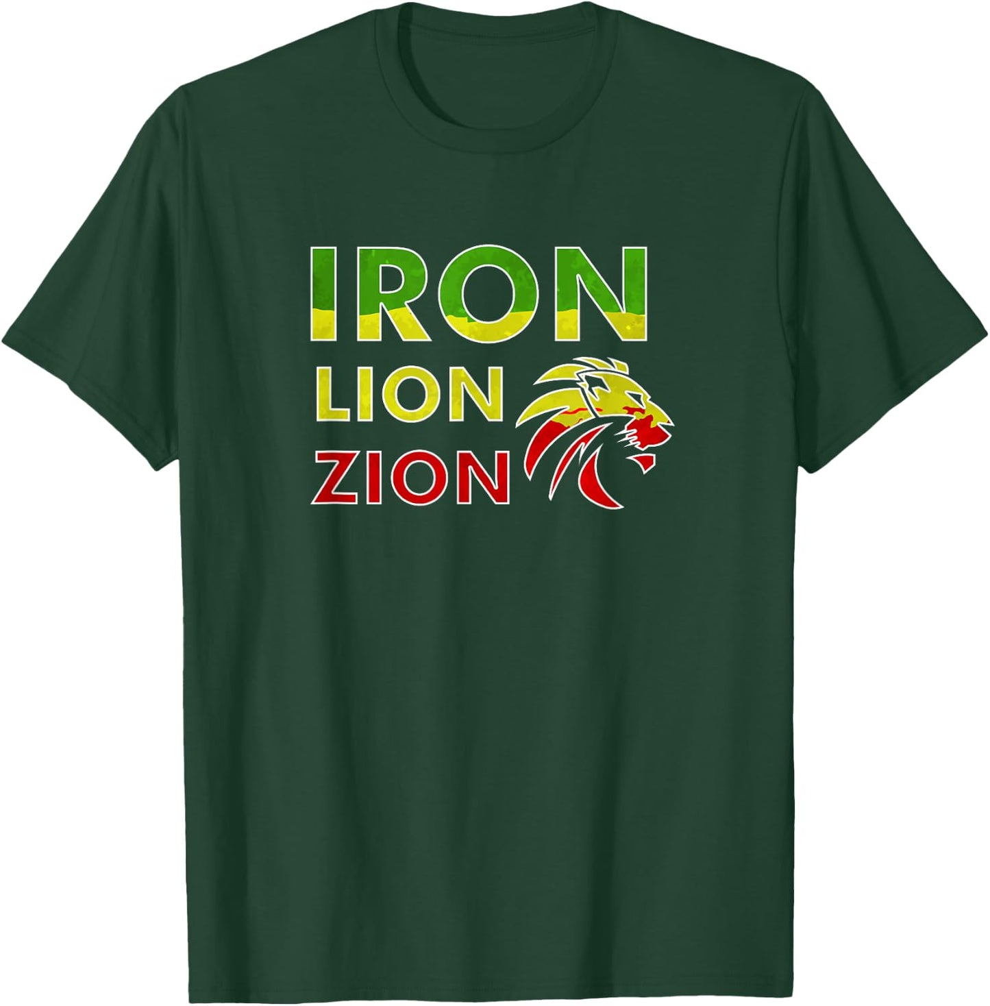 Iron, Lion, Zion, Jamaica, Rasta T-Shirt - T-Shirt | Forest