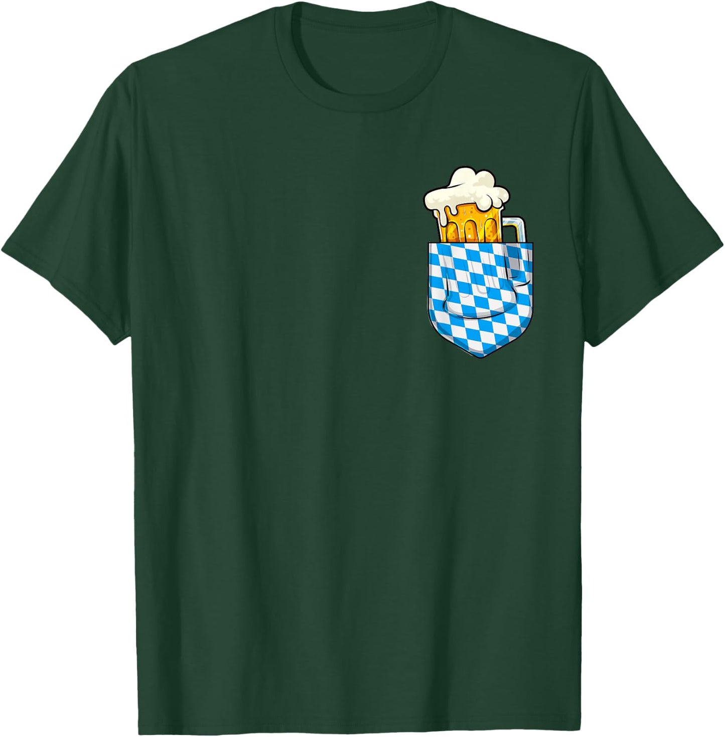 Oktoberfest Pocket Bavarian Beer Prost German Funny German T-Shirt - T-Shirt | Forest