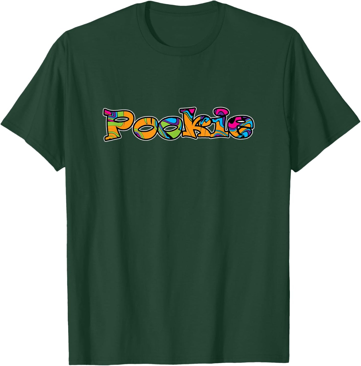 Pookie Retro Tie Dye Cute Graffiti Wife Husband Love Couple T-Shirt - T-Shirt | Forest