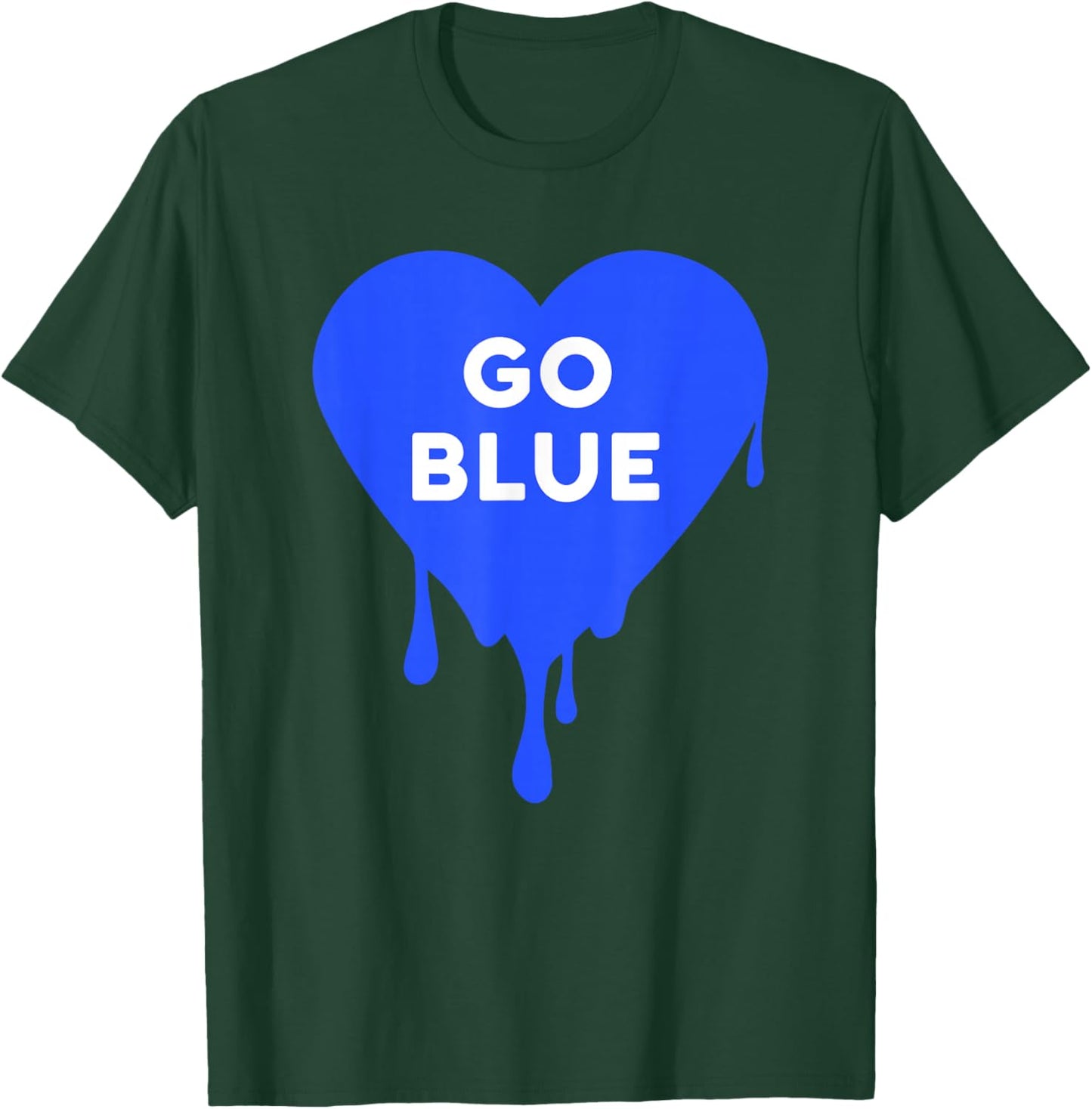 Go Blue - Blue team, Color War, Camp, Dripping Heart, cute T-Shirt - T-Shirt | Forest