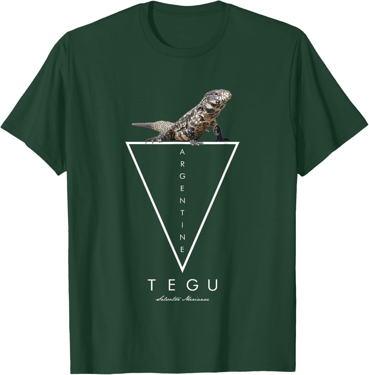 Argentinian Black And White Tegu Geometric T-Shirt - T-Shirt | Forest