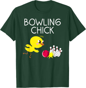 Funny Bowling Gift Women Cute Bowling Chick Sports Athlete T-Shirt - T-Shirt | Forest