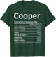 COOPER Nutrition Funny Birthday Personalized Name Gift T-Shirt - T-Shirt | Forest