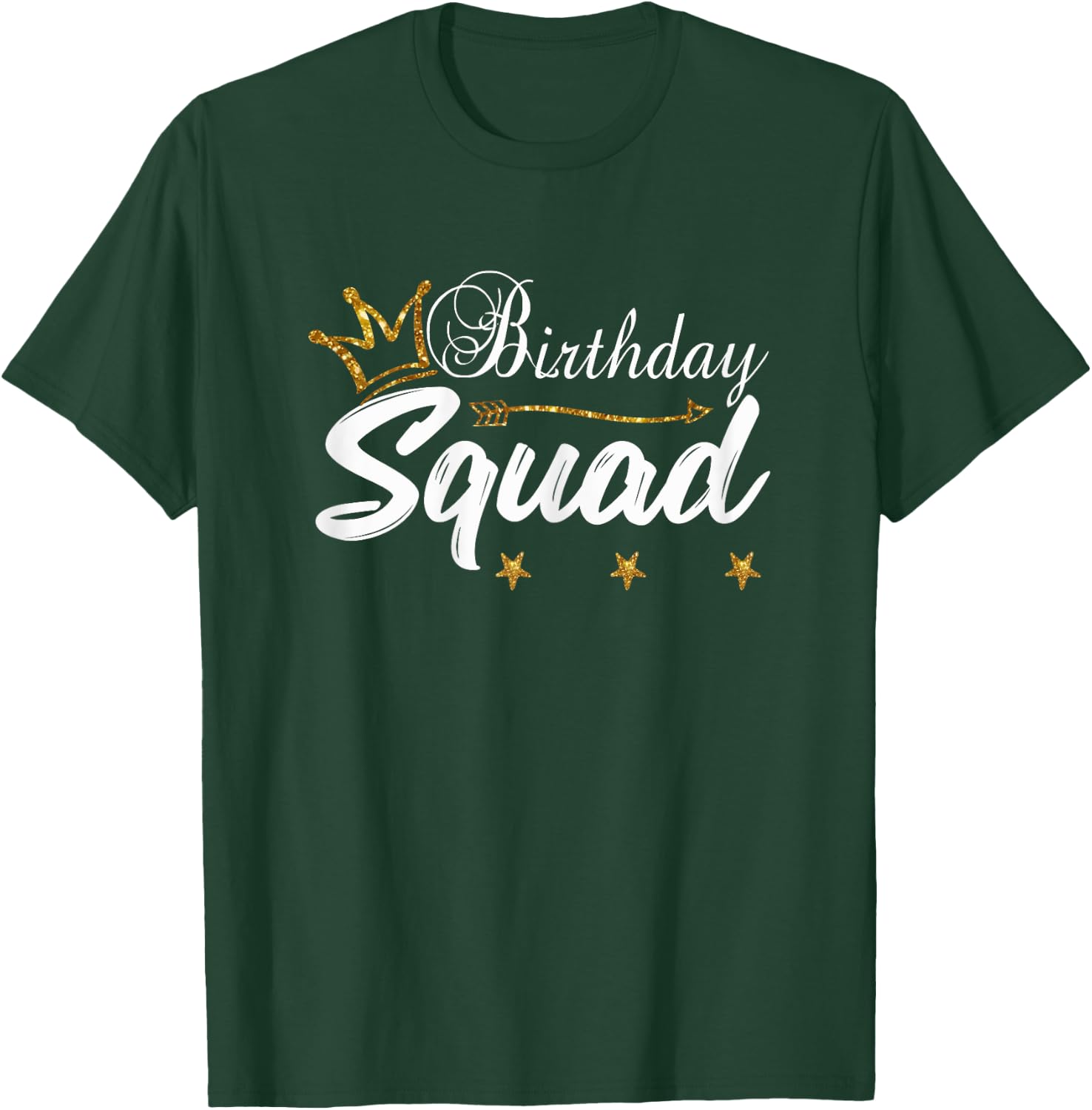 Birthday Squad Gold Crown White B-Day T-Shirt - T-Shirt | Forest