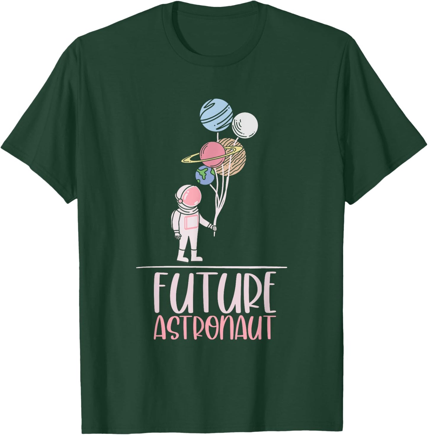 Planet Balloon Space Science Kids Gift Future Astronaut T-Shirt - T-Shirt | Forest