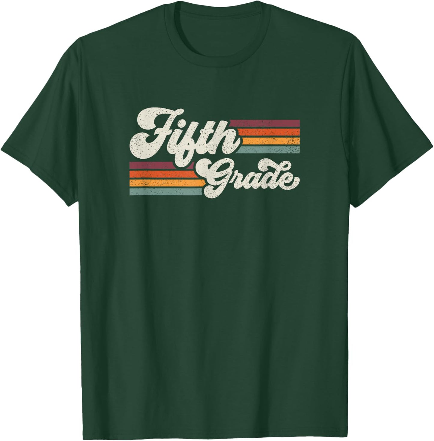 Retro Fifth Grade Teacher Back To School T-Shirt - T-Shirt | Forest