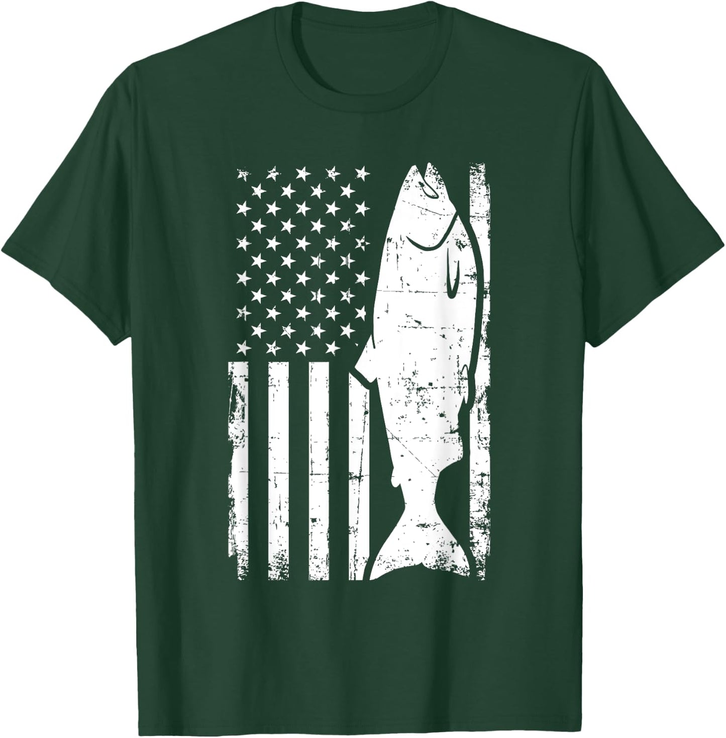 Salmon Fishing USA T-Shirt - T-Shirt | Forest