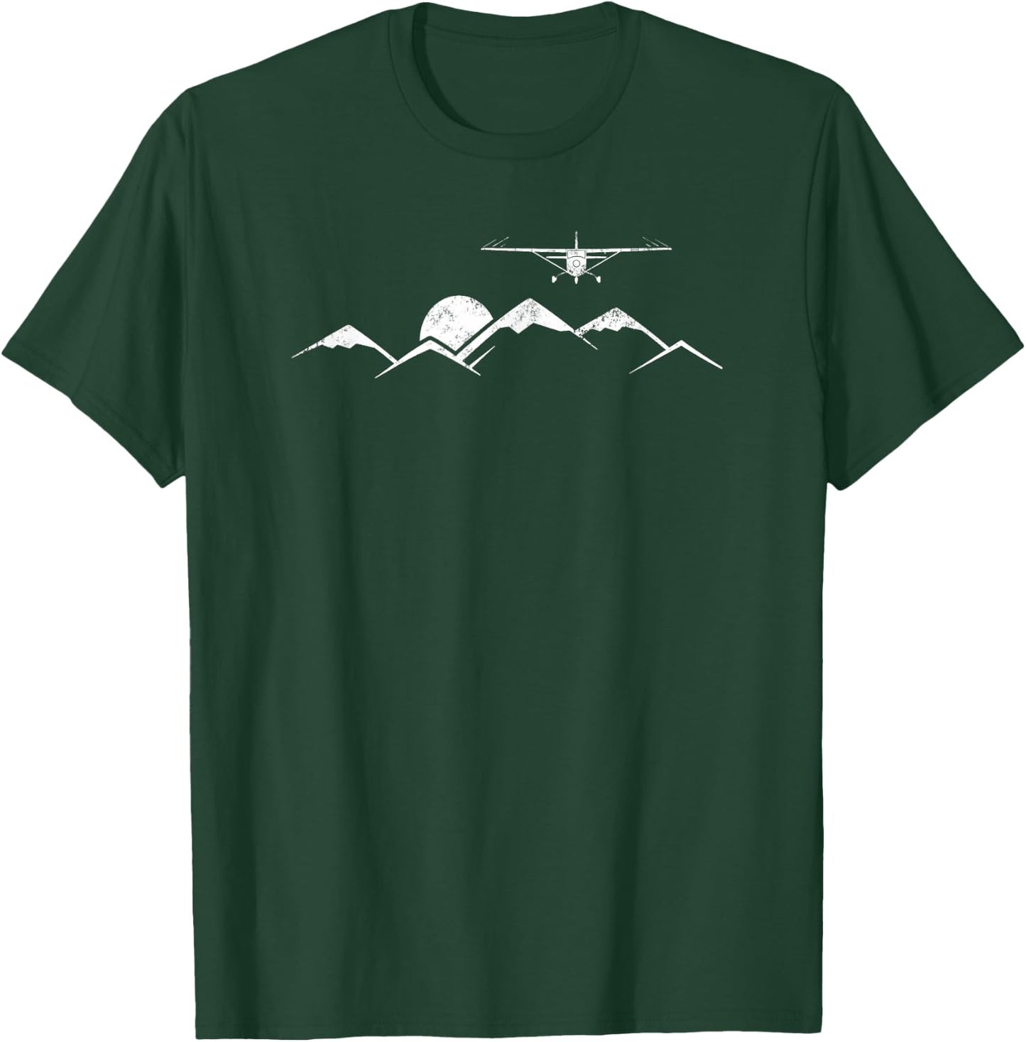 Airplane Over Mountains Gift Pilots Small T-Shirt - T-Shirt | Forest