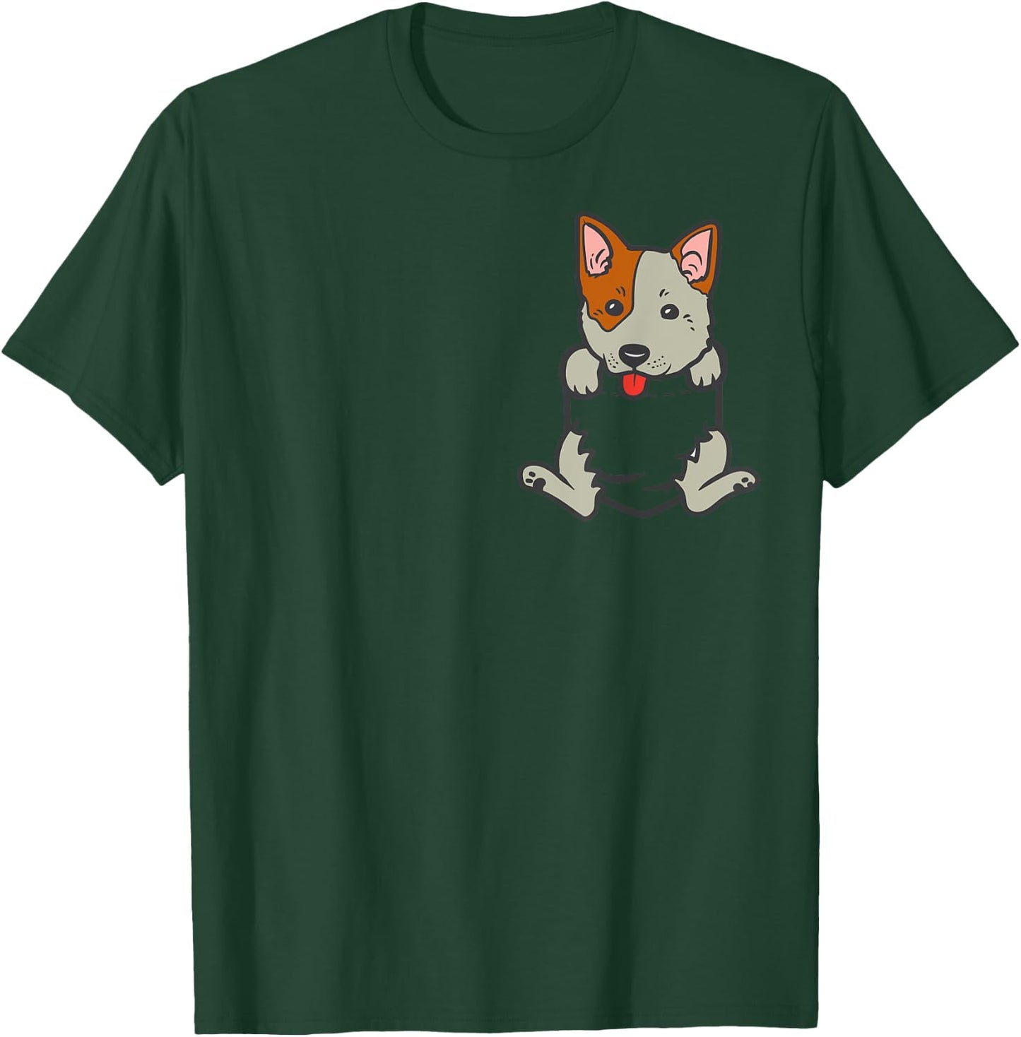 Pocket Heeler Feet Cute Animal Pet Blue Red Cattle Dog Gift Men Women Girls Kids T-Shirt - T-Shirt | Forest