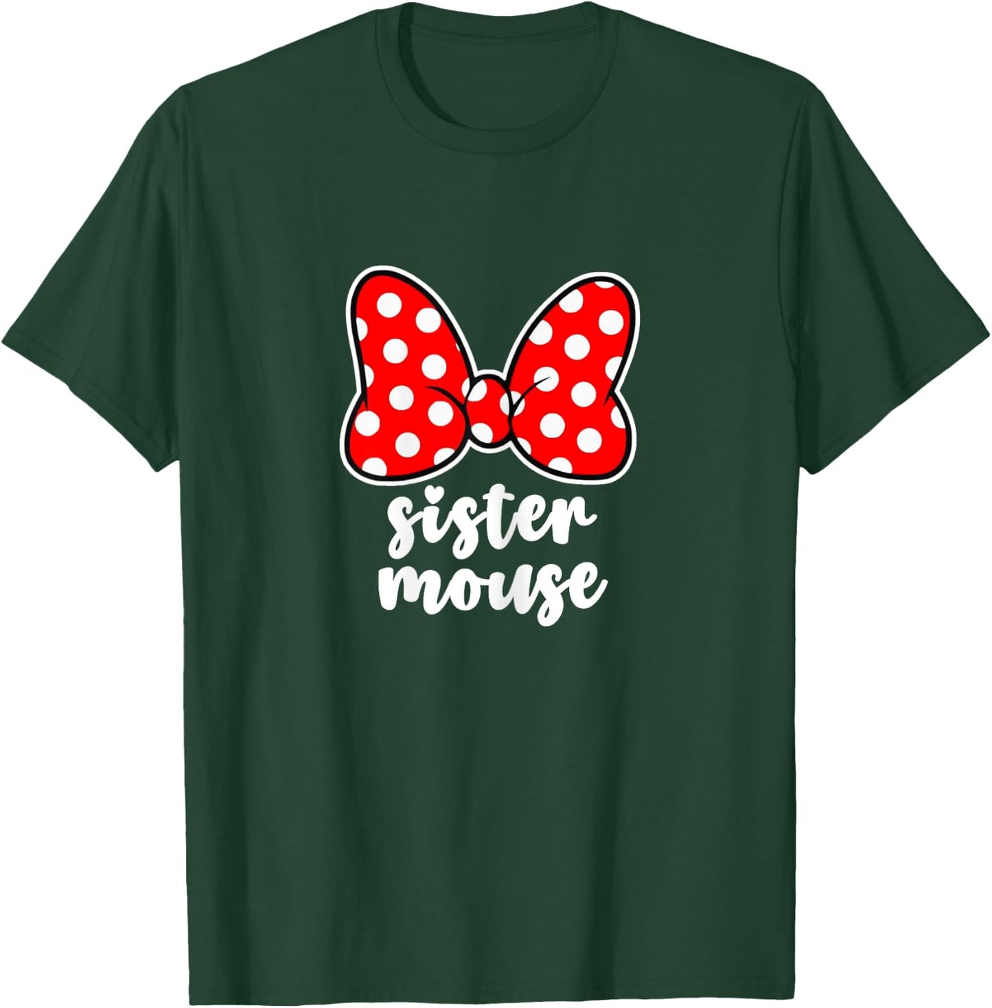 Kids Sister Mouse Bow Family Vacation - Youth, Toddler T-Shirt - T-Shirt | Forest