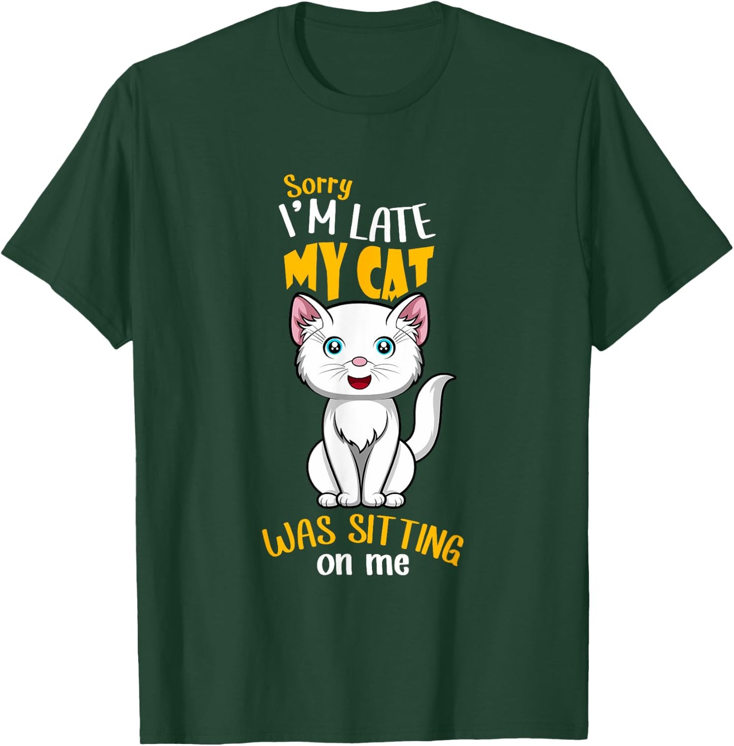 Cat Sitting On Me Funny Cat Owner T-Shirt - T-Shirt | Forest