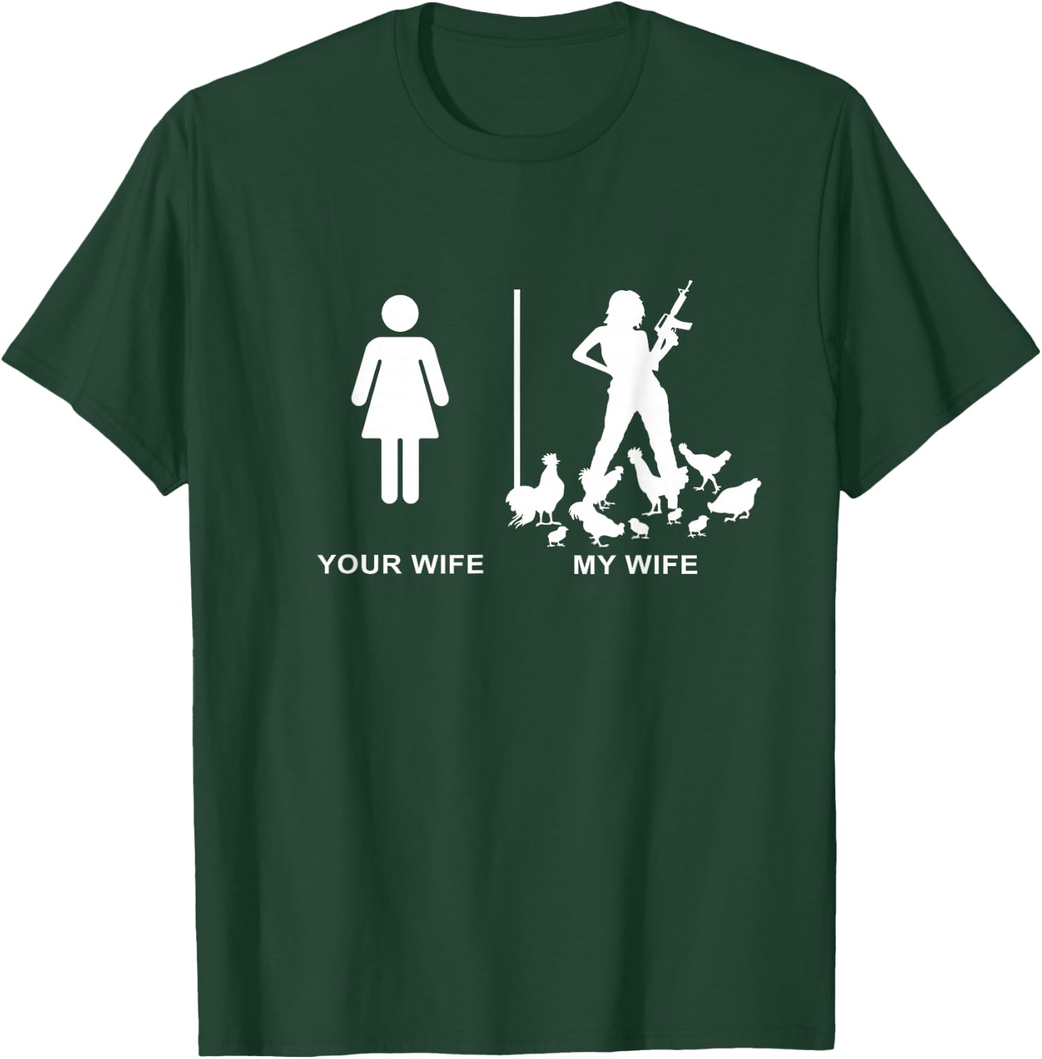 Funny Chicken Lady Farm Dad Husband Your Wife My Wife T-Shirt - T-Shirt | Forest