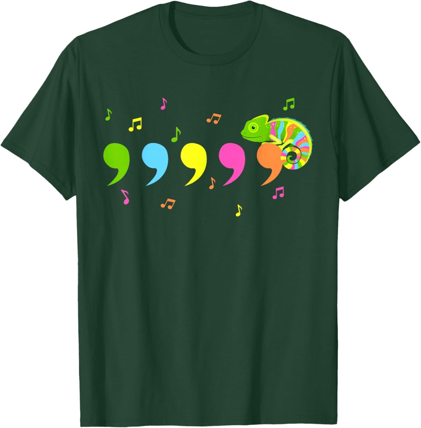 Comma Chameleon Lizard Reptiles T-Shirt - T-Shirt | Forest