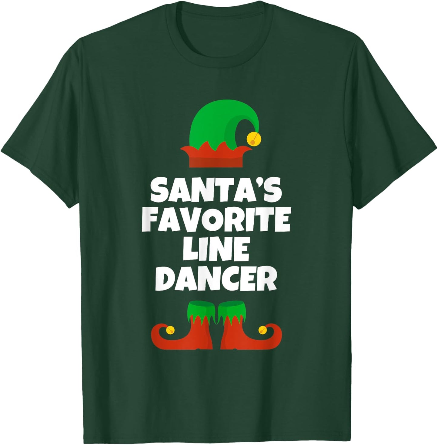 Santas Favorite Line Dancer Christmas Funny Pj Dancing Dance T-Shirt - T-Shirt | Forest