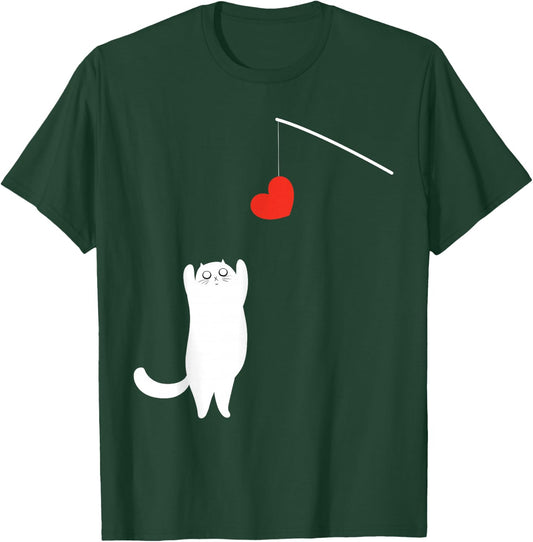Cat Lover Valentine's Day Animal Affection Love Funny Kitty T-Shirt - T-Shirt | Forest