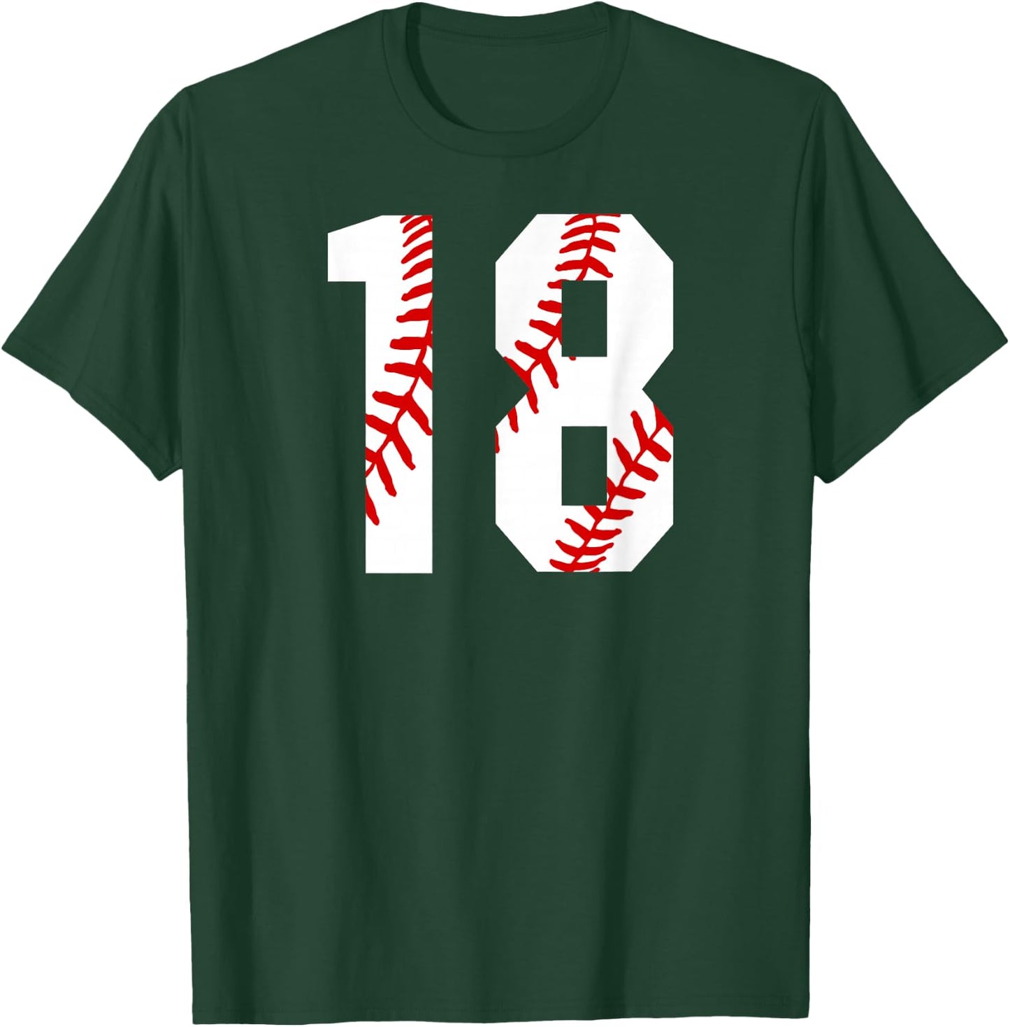 Vintage Baseball Mom #18 Jersey Baseball Player Number 18 T-Shirt - T-Shirt | Forest