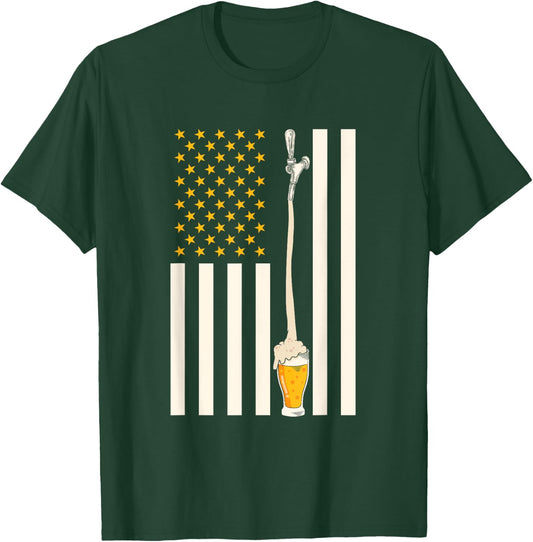 USA Flag Craft Beer Men T-Shirt - T-Shirt | Forest