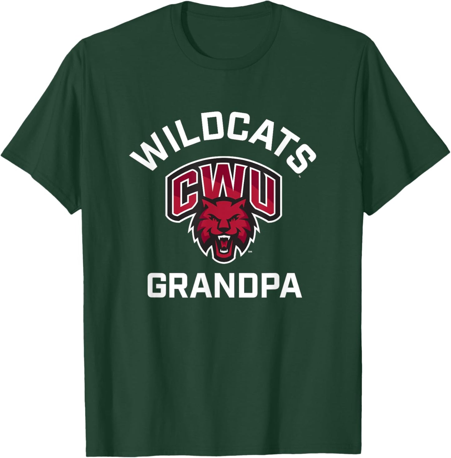 Central Washington University Wildcats Arched Grandpa T-Shirt - T-Shirt | Forest