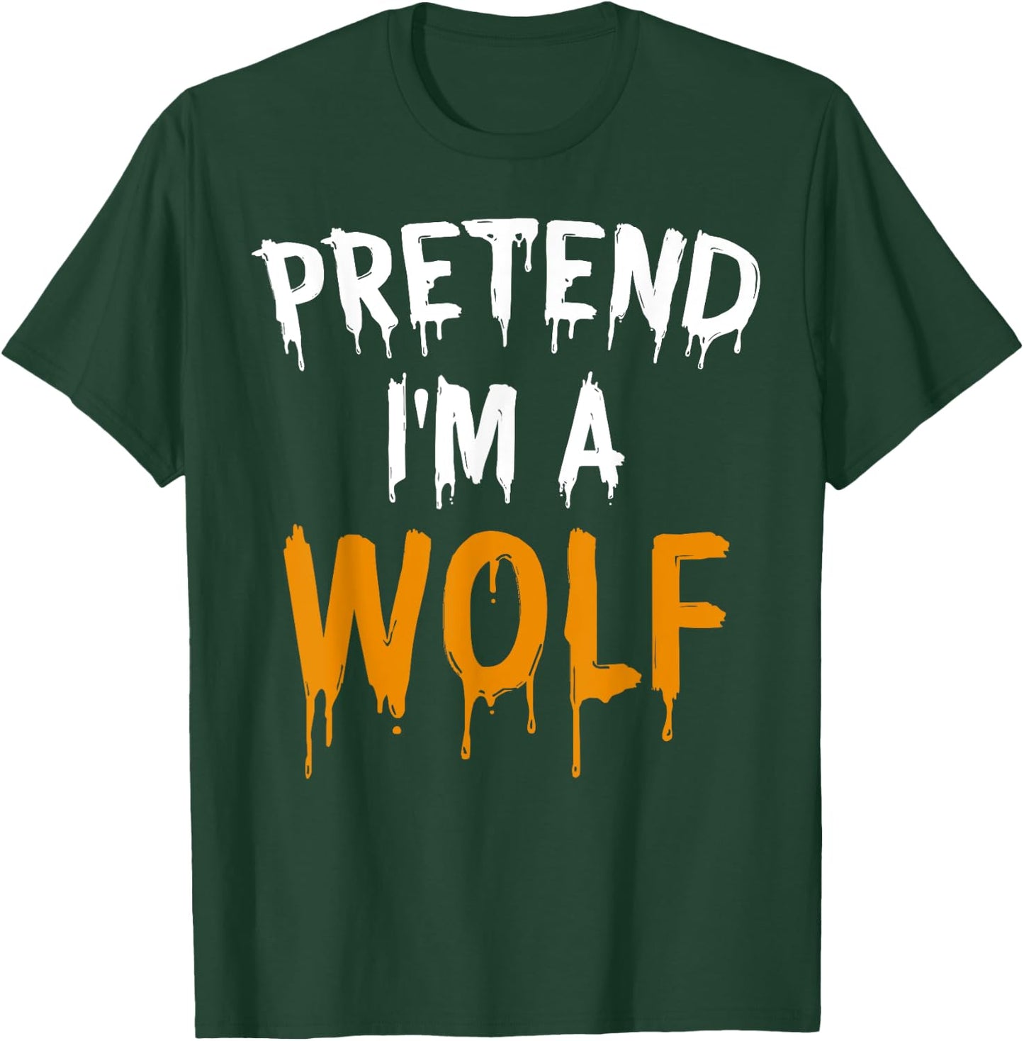 Funny Lazy Halloween Costume Gift Pretend I'm A Wolf T-Shirt - T-Shirt | Forest