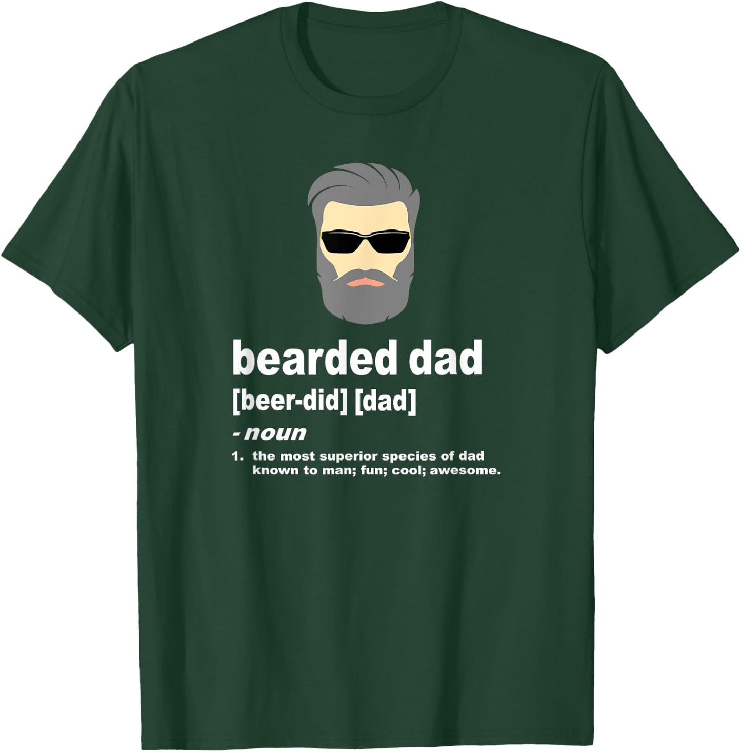 Funny Dad Bearded Dad with Silver or Gray Hair T-Shirt - T-Shirt | Forest