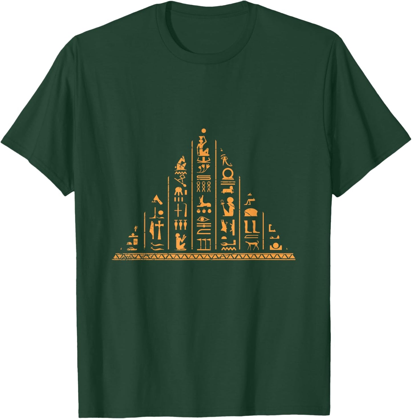 Africa Cairo Egypt Flag Gifts Hieroglyph Egypt Black -Adults Cotton, Polyester Short Sleeve Classic Fit Small T-Shirt - T-Shirt | Forest