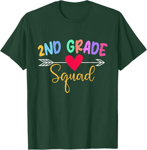 2nd Grade Squad - Teacher Student School T-Shirt - T-Shirt | Forest