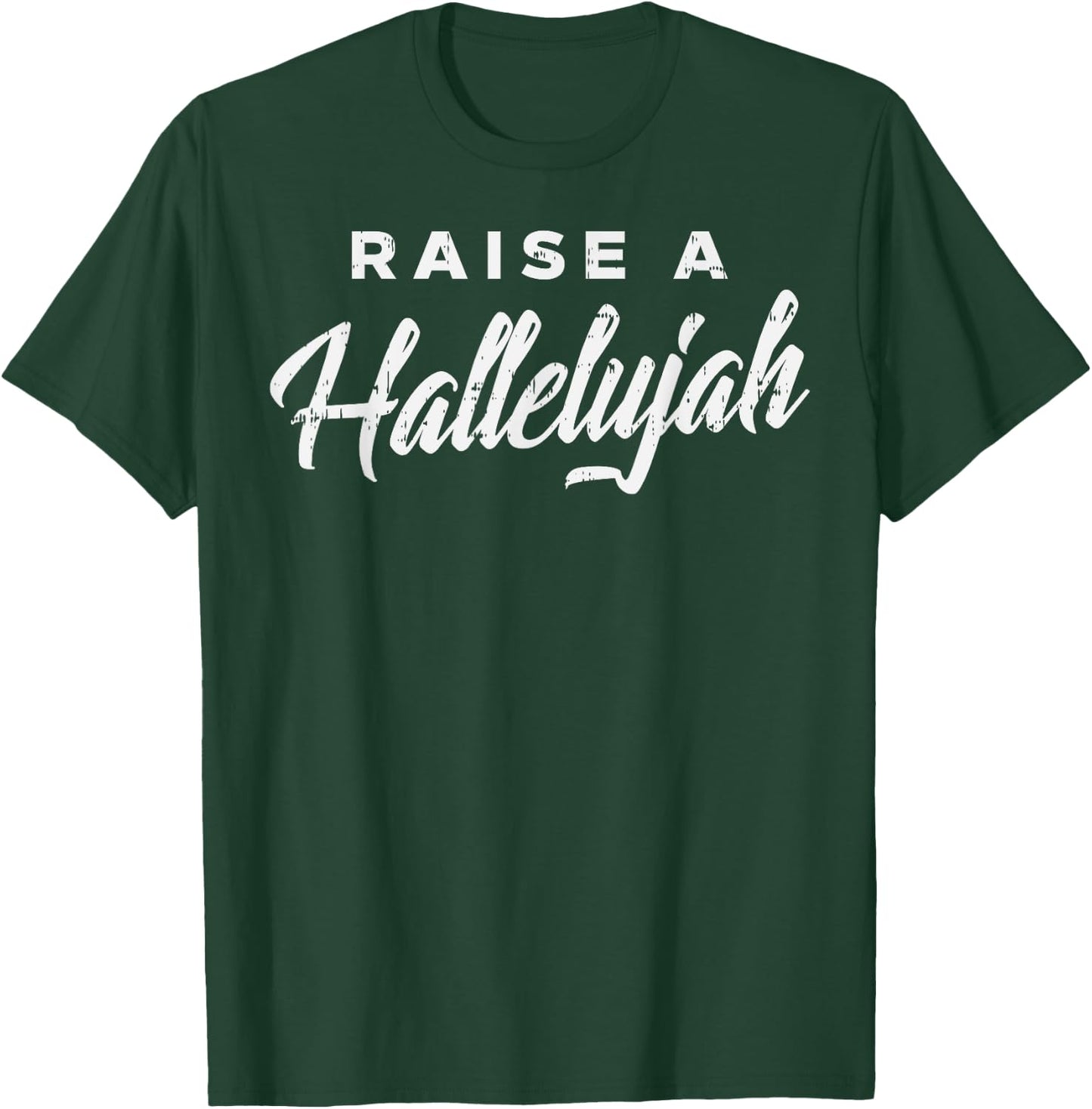 BoredKoalas Raise A Hallelujah Jesus Faith Christian Gift - Black, -Adult, Short Sleeve, , Small T-Shirt - T-Shirt | Forest
