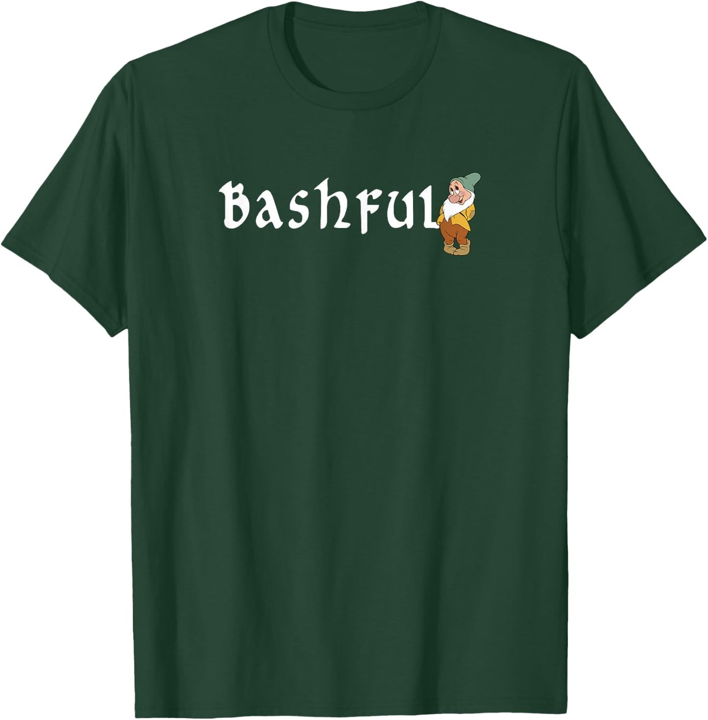 Disney Snow White Bashful Standing With Name Banner T-Shirt - T-Shirt | Forest