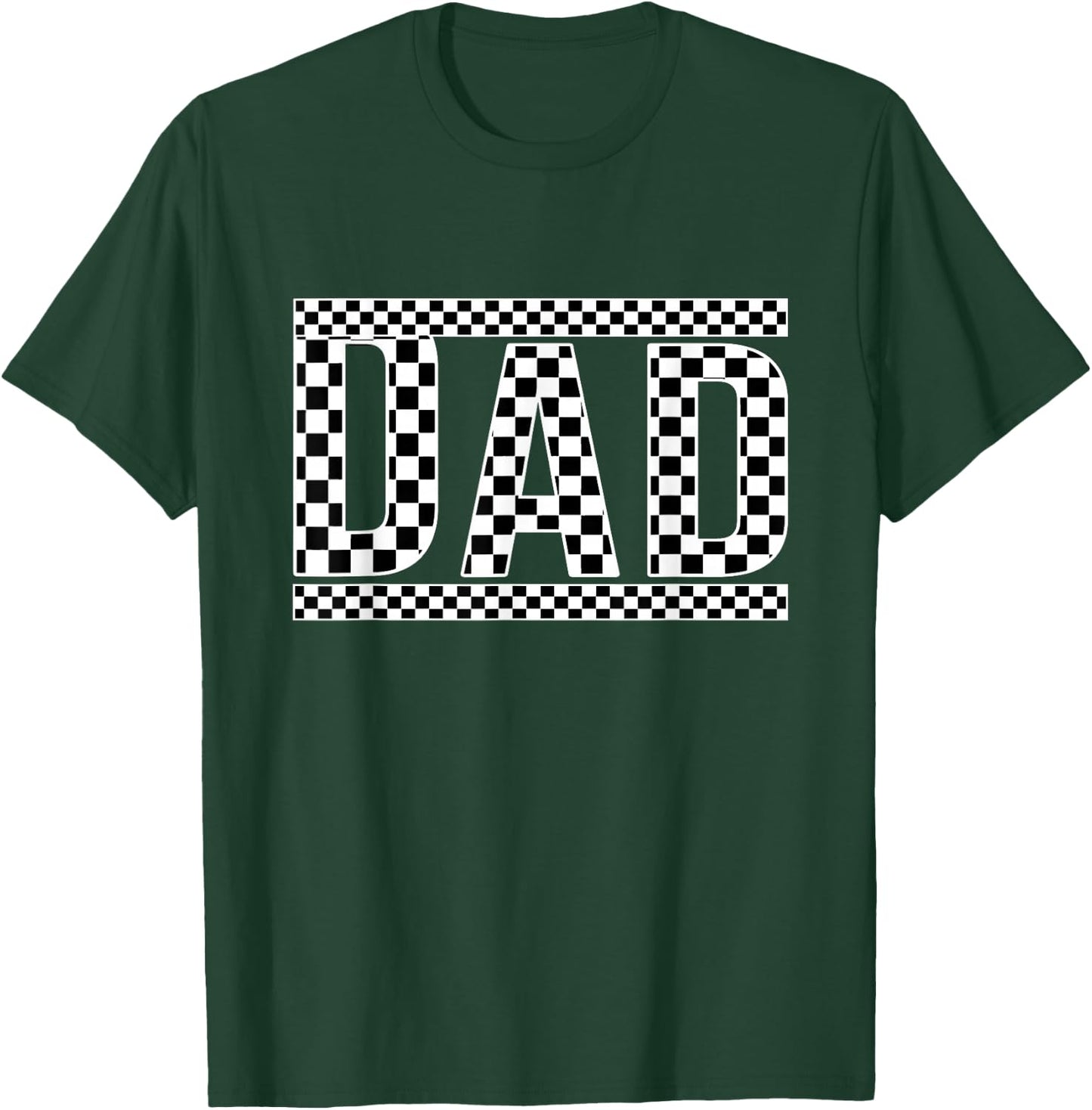 Checkered Dad Black White Funny Father's Day T-Shirt - T-Shirt | Forest