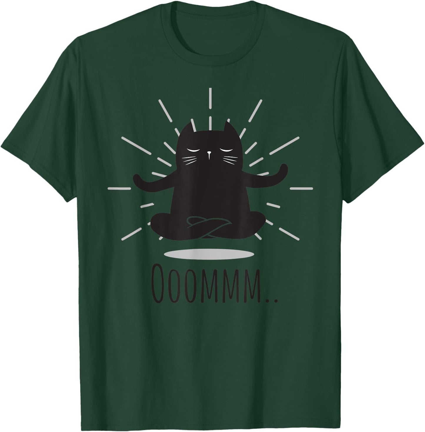 Funny Oomm Yoga Poses Cat Buddha Flower Symbol Men Women T-Shirt - T-Shirt | Forest
