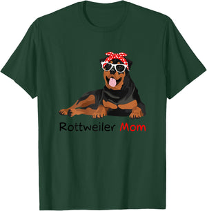 Rottweiler Mom Bandana Rottweiler Dog T-Shirt - T-Shirt | Forest