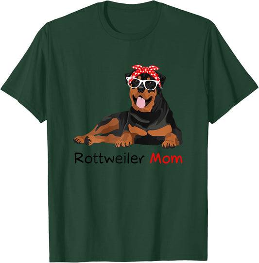 Rottweiler Mom Bandana Rottweiler Dog T-Shirt - T-Shirt | Forest
