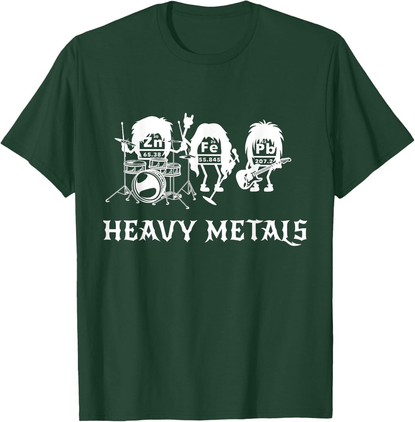 Heavy Metals Funny Chemistry Periodic Table Metal Music T-Shirt - T-Shirt | Forest