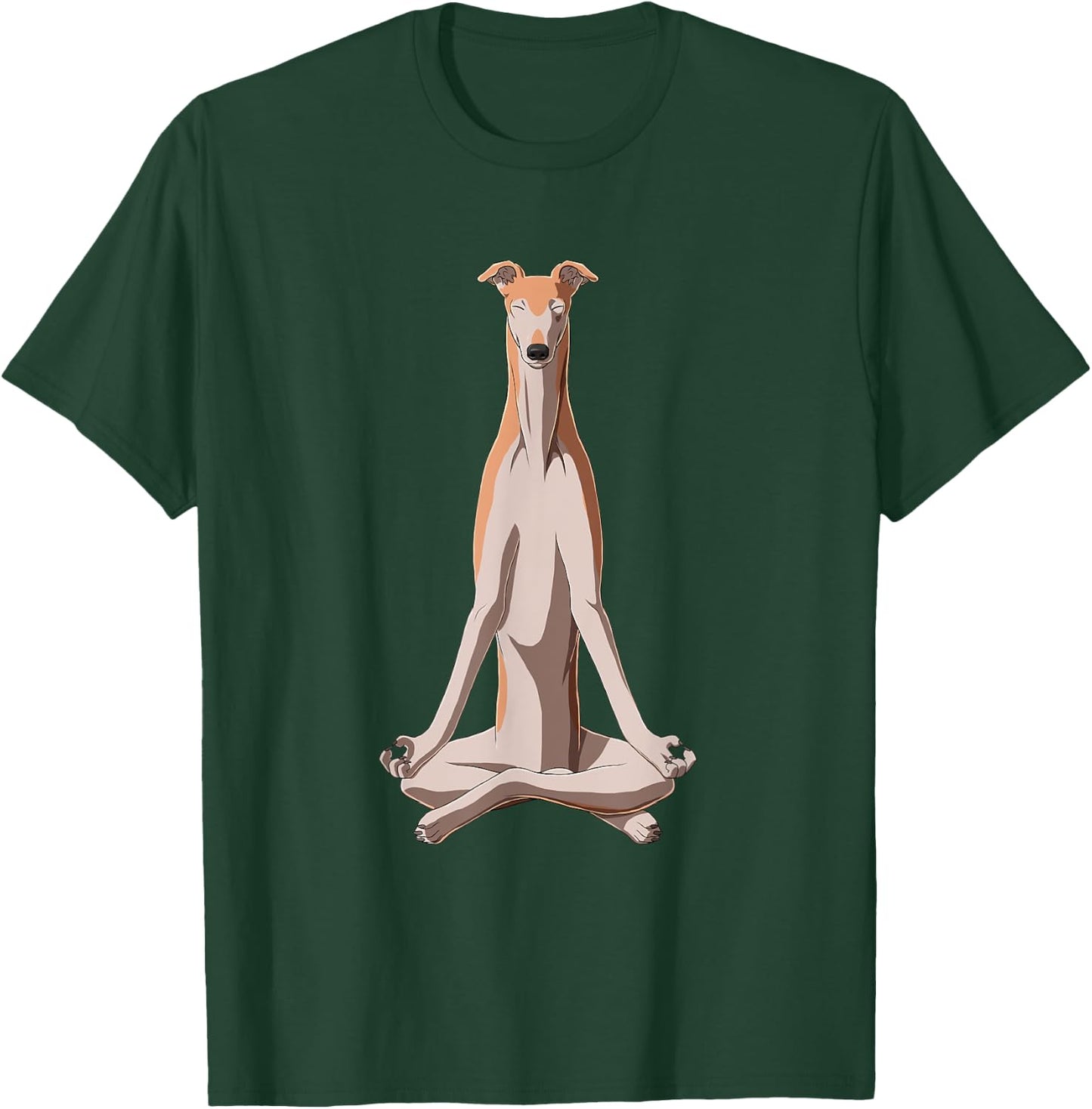 Funny Yoga Dog Greyhound Women Kids T-Shirt - T-Shirt | Forest